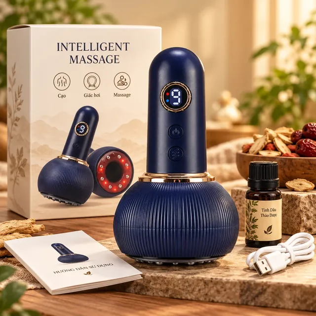 Máy massage hút giác thông minh và bộ phụ kiện