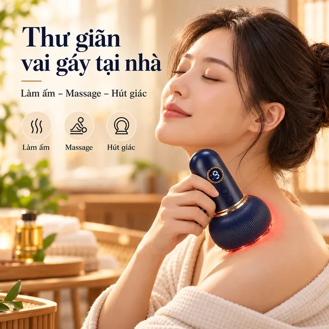 Minh họa dùng máy để thư giãn vùng vai